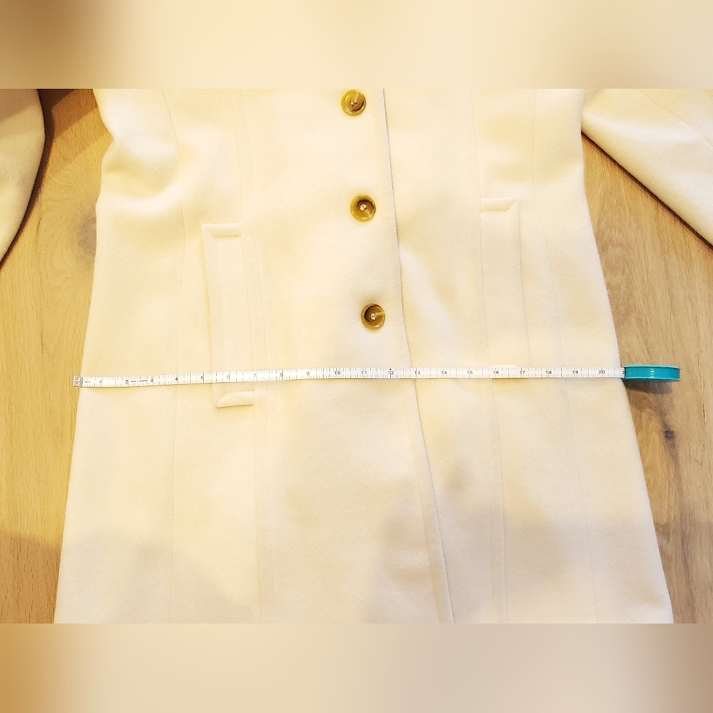 Anne Klein Ivory Coat with Gold Accent - Picture 7 of 9